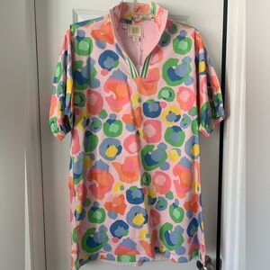 Emily McCarthy Poppy Dress in Candy Cheetah, Size Large, New With Tags